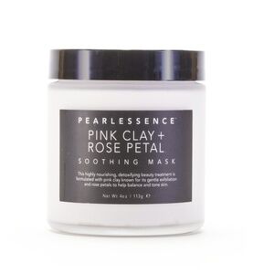 Pearlessence Pink Clay + Rose Petal Soothing Detoxifying Moisturizing Face Mask